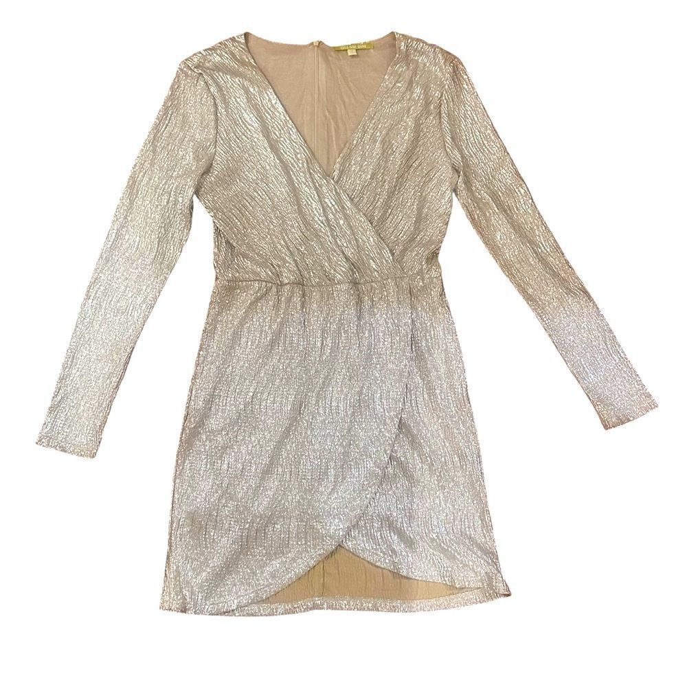 Gianni Bini Gold V-Neck Dress SMALL